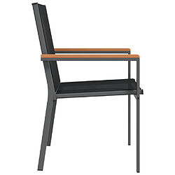 Acheter vidaXL Chaises de jardin lot de 4 noir 55x61,5x90cm textilène et acier