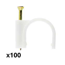 Lot de 100 crochets de fixation Ø6mm - blanc - Zenitech