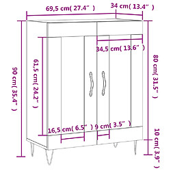 vidaXL Buffet noir 69,5x34x90 cm bois d'ingénierie pas cher