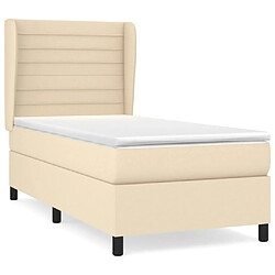 Maison Chic Lit Adulte - Lit simple Lit à sommier tapissier avec matelas moelleux - Meuble de Chambre - Crème 100x200 cm Tissu -MN49221