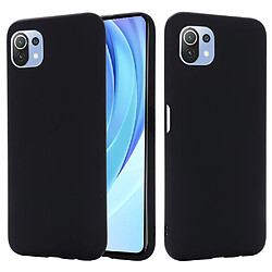 Coque en silicone Liquide avec Sangle noir pour votre Xiaomi Mi 11 Lite 4G/5G