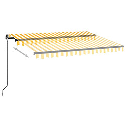 Avis Maison Chic Auvent manuel rétractable,Store manuel de porte avec LED 350x250 cm Jaune et blanc -GKD40123