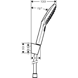 Hansgrohe - Ensemble support mural et douchette Raindance Select E 120 3 jets avec flexible de douche 160 cm blanc/chromé