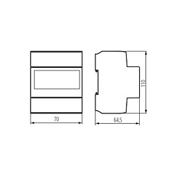 Kanlux Compteur de Consommation Électrique pour Rail TH35 Circuit Triphasé