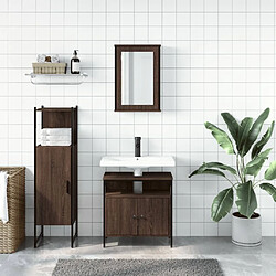 Avis Maison Chic Armoire de Bain | Ensemble de 3 meubles salle de bain Chêne marron -GKD32423