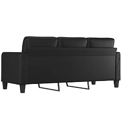 Maison Chic Canapé à 3 places,Canapé droit,Sofa de Salon,Banquette Noir 180 cm Similicuir -GKD798167 pas cher