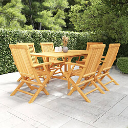 vidaXL Salon de jardin 7 pcs Bois de teck massif