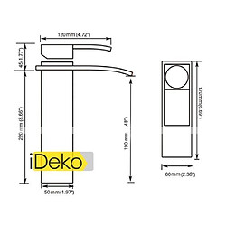 Acheter iDeko® Robinet Mitigeur lavabo salle de bain personnalisée évier robinet cascade contemporaine mitigeur finition chromée