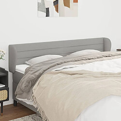 Maison Chic Tête de lit scandinave avec oreilles,meuble de chambre Gris clair 163x23x78/88 cm Tissu -MN47453