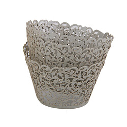 50 pcs cirrus laser coupe gâteau wraps cupcake wrapper fête de mariage gris argent