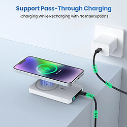 SANAG Batterie Externe Magnétique Sans Fil 10800Mah, Pd 20W Charge Rapide Power Bank Avec Usb-C Entrée & Sortie Écran Led Chargeur Portable Compatible Avec Magsafe, Iphone 16/15/14/13 Serie - Blanc pas cher