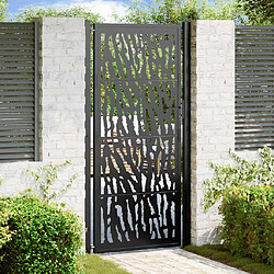 vidaXL Portail de jardin noir 105x205 cm acier conception de tracés