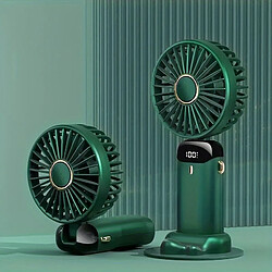 Avis (Vert) Mini Ventilateur Polyvalent À 5 Vitesses Avec Écran LED-Ventilateur Portable Intérieur / Extérieur Rechargeable Par USB, Pliable, À Commande Tactile