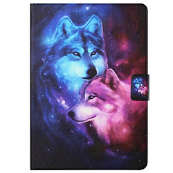 Etui en PU avec support et porte-cartes Loups pour votre Samsung Galaxy Tab A8 (2021) SM-X200/SM-X205