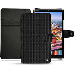 Housse cuir Huawei MediaPad M5 8 - Rabat portefeuille - Abaca nero ( Noir / Black) - NOREVE