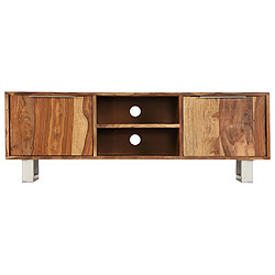 Maison Chic Meuble TV scandinave - Banc TV pour salon Bois de Sesham massif avec finition miel 118x30x40 cm -MN29606