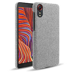 Coque en TPU + PU Tissu enduit bien protégé gris clair pour votre Samsung Galaxy Xcover 5