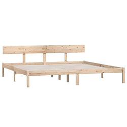 Avis Maison Chic Lit adulte - Lit simple Cadre de lit,Structure du lit Contemporain Bois de pin massif 200x200 cm -MN80378