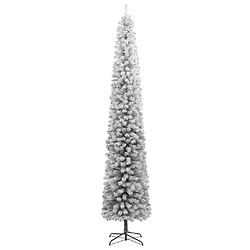 vidaXL Sapin de Noël mince avec support et flocon de neige 300 cm PVC