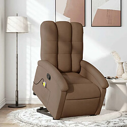 Maison Chic Fauteuil Relax pour salon, Fauteuil de massage inclinable Marron Tissu -GKD60038