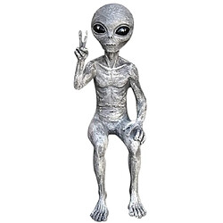 Universal 15 cm 1pcs statue extra-terrestre statue monsieur martien squelette cadre décomprimé cadeau crâne modèle carte du corps jouet jardin statue en gros! 124 ; Action People(Argent)