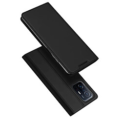 Dux Ducis Etui en PU + TPU avec porte-cartes magnétique, auto-absorbé, anti-chute avec support noir pour votre Xiaomi 11T/11T Pro