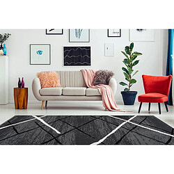 BOBOCHIC Tapis KRISTA Anthracite / Noir / Blanc 120cm x 170cm