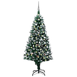 vidaXL Arbre de Noël artificiel pré-éclairé/boules pommes de pin 180cm