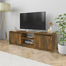 Maison Chic Meuble TV scandinave - Banc TV pour salon Chêne fumé 120x30x35,5 cm Bois d'ingénierie -MN48869