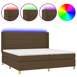 Sommier à lattes,Cadre à lattes de lit pour Adulte matelas et LED Marron foncé 200x200 cm -MN26285