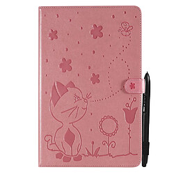 Etui en PU motif chat et abeille avec support rose pour votre Samsung Galaxy Tab A7 Lite 8.7 pouces/T225/T220