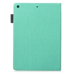 Etui en PU papillon avec support cyan pour votre Apple iPad 10.2 (2019)