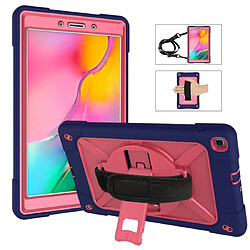 Wewoo Housse Coque Pour Galaxy Tab A 8.0 2019 T290 Contrast Color Silicone + PC Combination Case with Holder Navy Blue + Rose Red