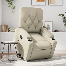 vidaXL Fauteuil inclinable Crème Similicuir