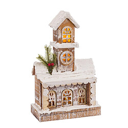 BigBuy Home Accesoires pour crèche de Noël Naturel Église 22 X 11 X 36 CM