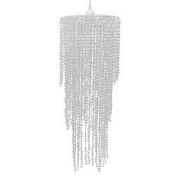 Helloshop26 Lustre plafonnier suspendu lampe moderne cristal 70 cm blanc 2402013