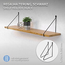 Avis ML DESIGN MODERN LIVING Lot de 6 supports d'étagère murale équerre triangle en métal noir 200x250 mm