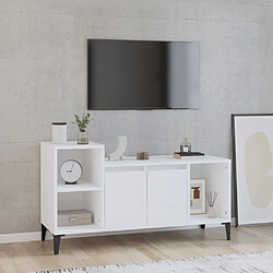 Maison Chic Meuble TV scandinave - Banc TV pour salon Blanc 100x35x55 cm Bois d'ingénierie -MN33571