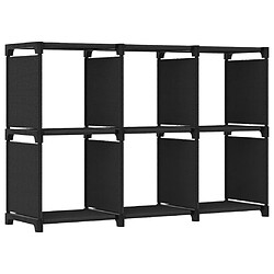 vidaXL Étagère d'affichage 6 cubes Noir 103x30x72,5 cm Tissu