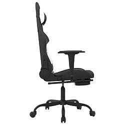 Maison Chic Chaise de jeu, Chaise gaming de massage avec repose-pied, Fauteuil gamer,Chaise de Bureau Noir et blanc Tissu -GKD28306 pas cher