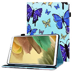 Etui en PU motif de lignes de piqûres avec support et porte-cartes pour votre Samsung Galaxy Tab A7 Lite 8.7-pouces T220/T225 - papillon