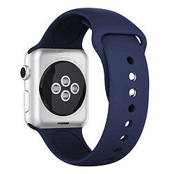 Wewoo Bracelet Bande de montre en silicone à double rivets pour Apple Watch séries 3 et 2 1 38 mm (bleu foncé)