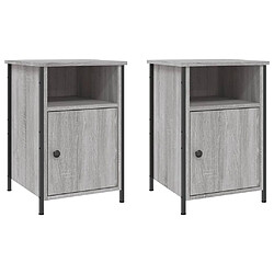 vidaXL Tables de chevet 2 pcs sonoma gris 40x42x60cm bois d'ingénierie