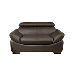 La Maison Du Canapé Fauteuil en cuir BORNEO Marron