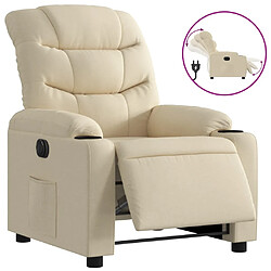 vidaXL Fauteuil inclinable électrique Crème Tissu