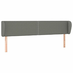 Maison Chic Tête de lit moderne avec oreilles pour chambre - Décoration de lit Gris foncé 163x23x78/88 cm Tissu -MN75026