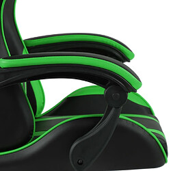 Maison Chic Fauteuil de jeux vidéo,Fauteuil Gamer du Bureau Noir et vert Similicuir -MN13681 pas cher