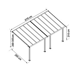 Pergola 18.3m² blanc - 704352 - PALRAM