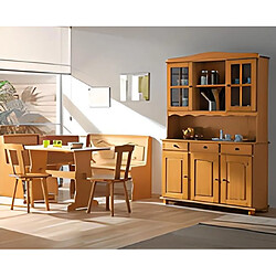 Visiodirect Buffet 3 portes en pin massif coloris miel - Longueur 130 x Profondeur 42 x Hauteur 86 cm