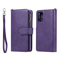 Etui en PU poche zippée magnétique détachable 2 en 1 violet pour votre Samsung Galaxy S20 Plus